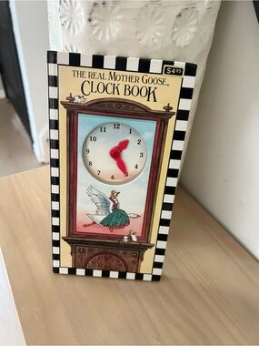 Vintage 1984 Real Mother Goose Clock Book Interactive Hardcover Kids Book